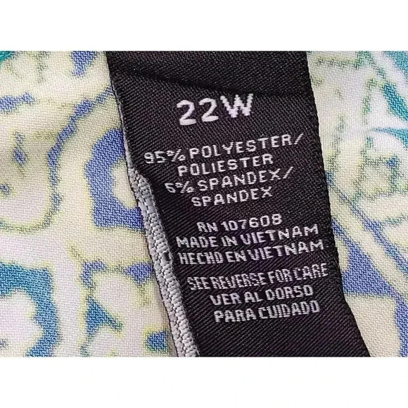 Maddie Leigh Women's Green, Blue, Yellow Rhinestone Shift Dress Sz  22W - Picture 3 of 6